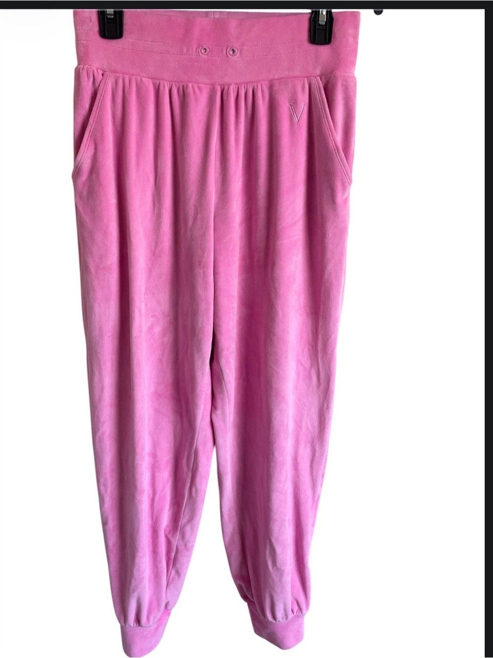 Victoria's Secret Super Soft Pink Velour Jogger Pants High Rise